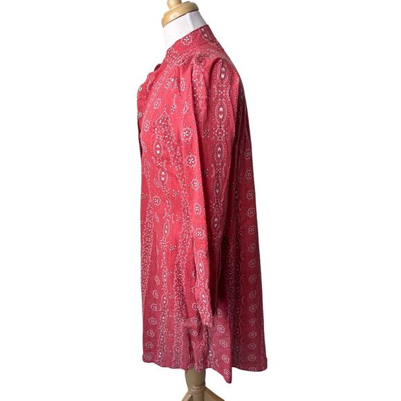 PIETSIE 100% Country Bandana Mini Shirt Dress Red Size Small - Picture 6 of 7